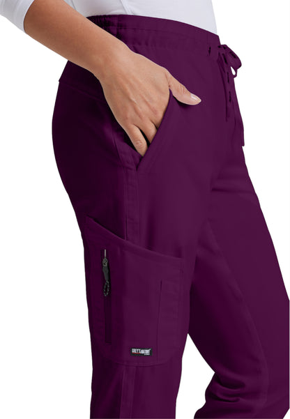 Women's Drawcord Waistband Kira Scrub Pant - GRP534 - Wine