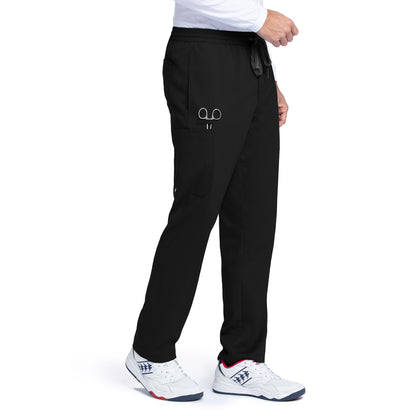 Men's Elastic Waistband With Contrast Drawcord Evan Scrub Pant - GRP558 - Black