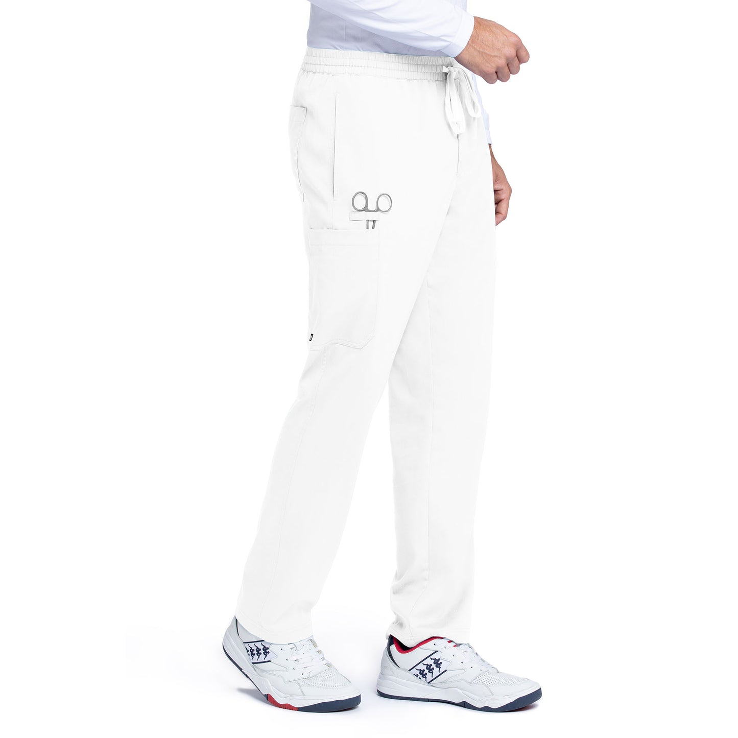 Men's Elastic Waistband With Contrast Drawcord Evan Scrub Pant - GRP558 - White