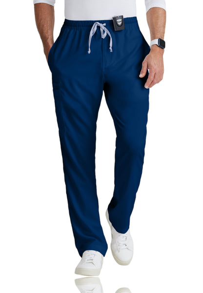 Men's Elastic Waistband With Contrast Drawcord Evan Scrub Pant - GRP558 - Indigo (Navy)