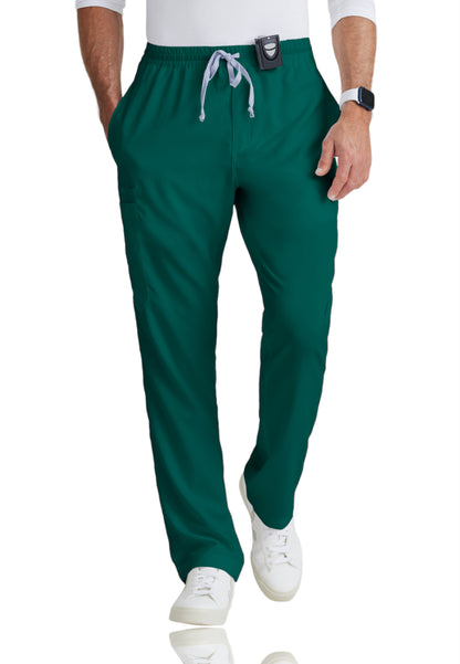 Men's Elastic Waistband With Contrast Drawcord Evan Scrub Pant - GRP558 - Hunter Green