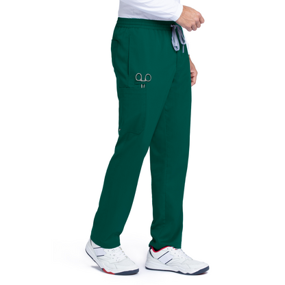 Men's Elastic Waistband With Contrast Drawcord Evan Scrub Pant - GRP558 - Hunter Green