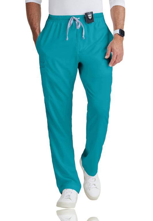 Men's Elastic Waistband With Contrast Drawcord Evan Pant - GRP558 - Teal
