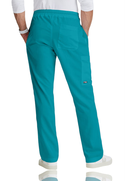 Men's Elastic Waistband With Contrast Drawcord Evan Scrub Pant - GRP558 - Teal