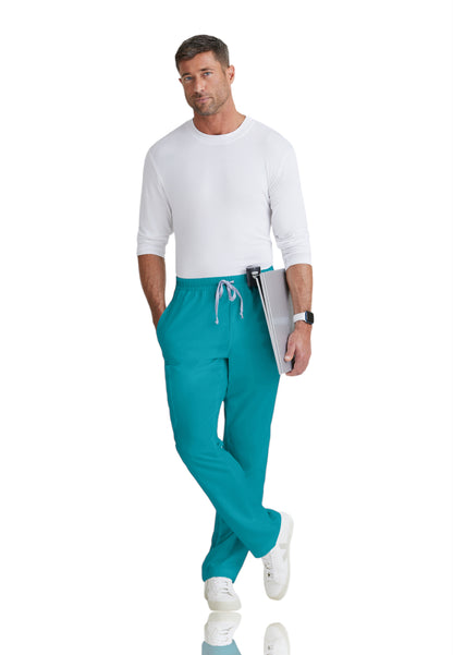 Men's Elastic Waistband With Contrast Drawcord Evan Scrub Pant - GRP558 - Teal