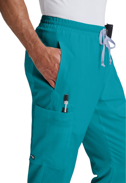 Men's Elastic Waistband With Contrast Drawcord Evan Scrub Pant - GRP558 - Teal