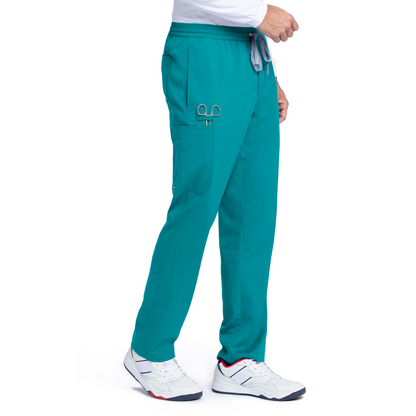 Men's Elastic Waistband With Contrast Drawcord Evan Scrub Pant - GRP558 - Teal