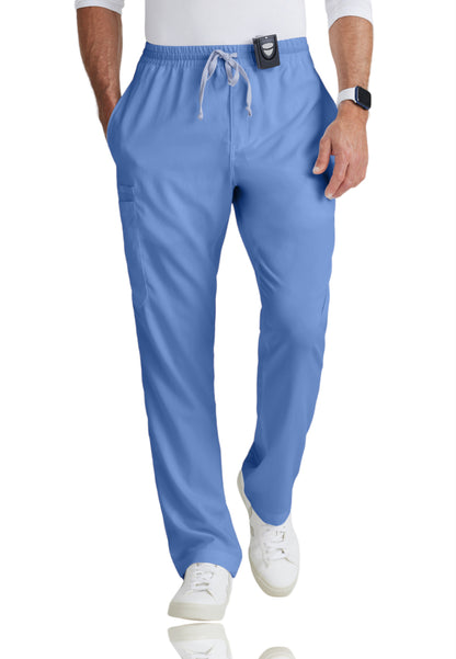 Men's Elastic Waistband With Contrast Drawcord Evan Scrub Pant - GRP558 - Ciel Blue