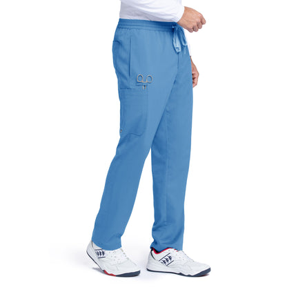 Men's Elastic Waistband With Contrast Drawcord Evan Scrub Pant - GRP558 - Ciel Blue