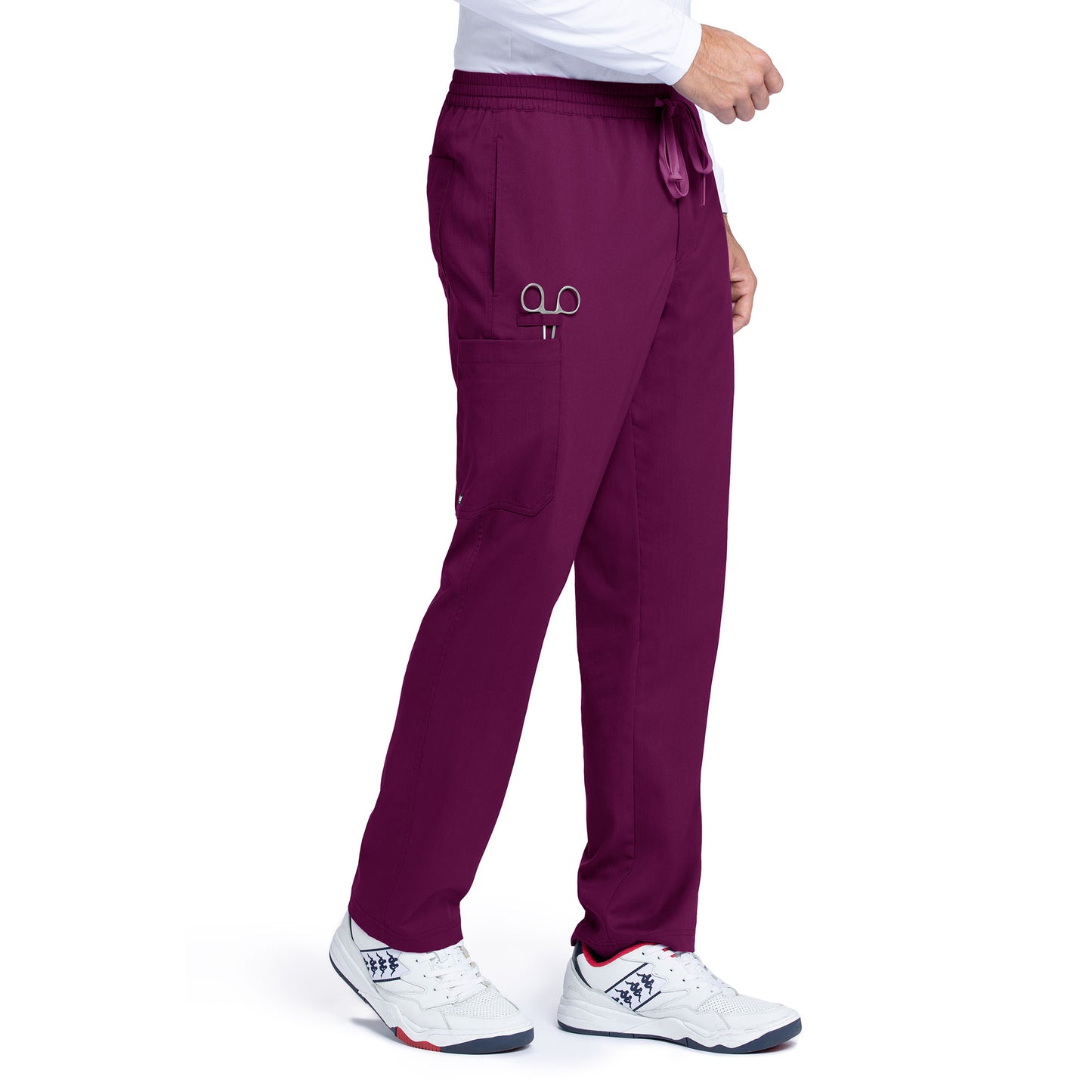 Men's Elastic Waistband With Contrast Drawcord Evan Scrub Pant - GRP558 - Wine