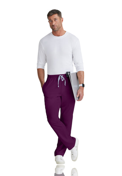 Men's Elastic Waistband With Contrast Drawcord Evan Scrub Pant - GRP558 - Wine