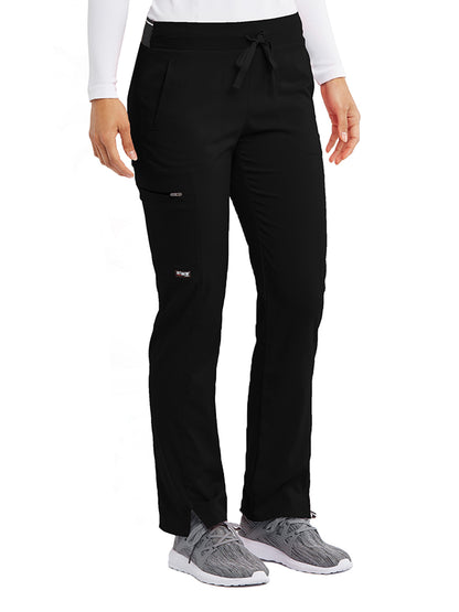 Women's Zip Cargo Pocket Kim Scrub Pant - GRSP500 - Black