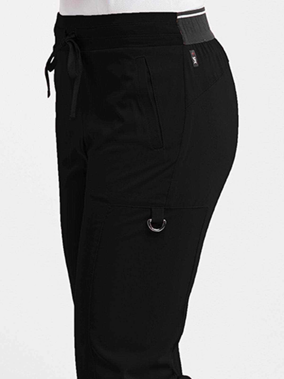 Women's Zip Cargo Pocket Kim Scrub Pant - GRSP500 - Black