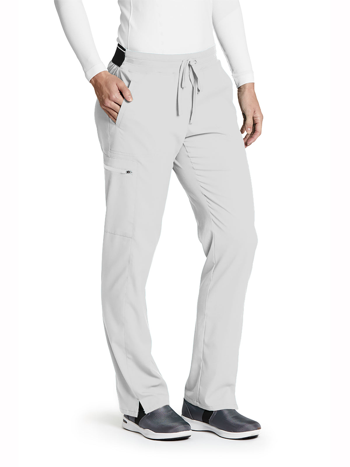 Women's Zip Cargo Pocket Kim Pant - GRSP500 - White