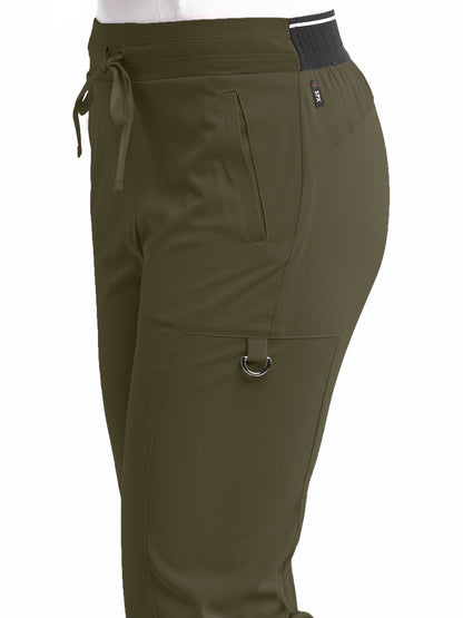 Women's Zip Cargo Pocket Kim Scrub Pant - GRSP500 - Olive