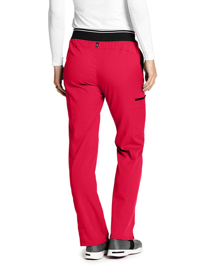 Women's Zip Cargo Pocket Kim Scrub Pant - GRSP500 - Scarlet Red