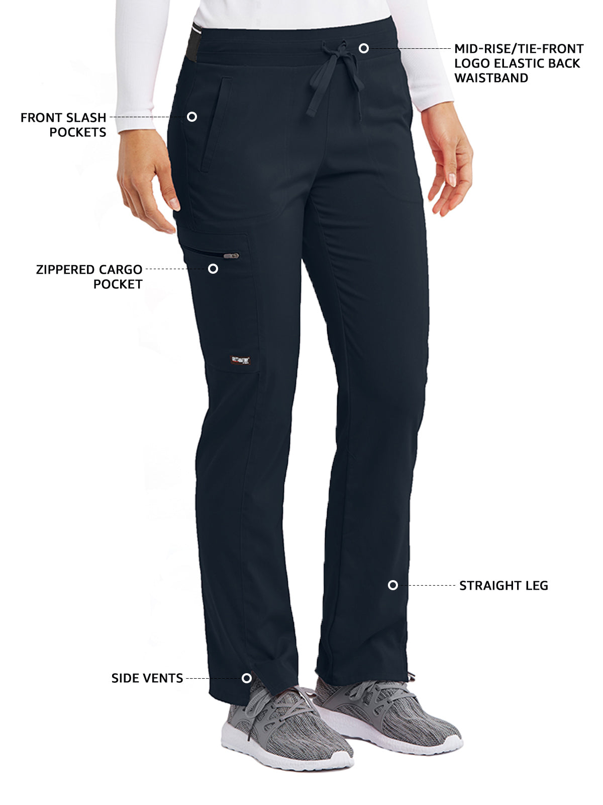 Women's Zip Cargo Pocket Kim Pant - GRSP500 - Steel