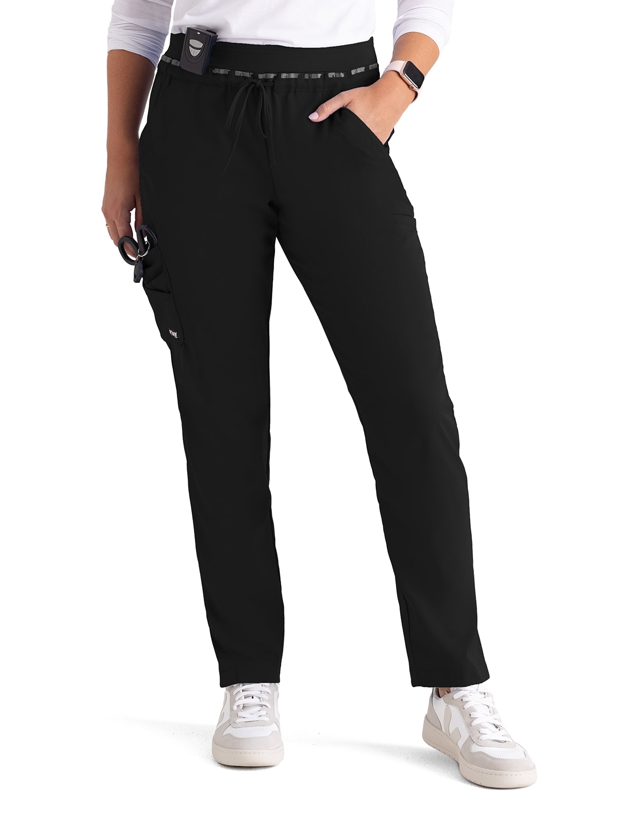 Women's 7-Pocket Serena Scrub Pant - GRSP526 - Black