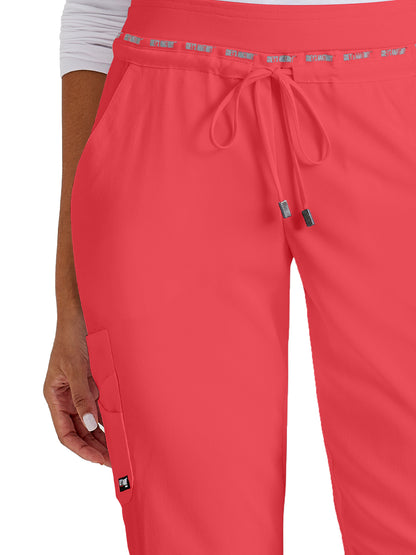 Women's 7-Pocket Serena Scrub Pant - GRSP526 - Coral Love