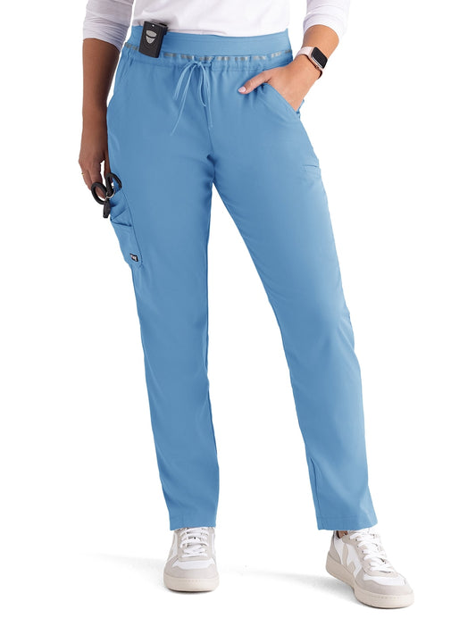Women's 7-Pocket Serena Scrub Pant - GRSP526 - Ciel Blue