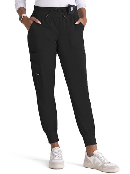 Women's 7-Pocket Carly Jogger Scrub Pant - GRSP527 - Black