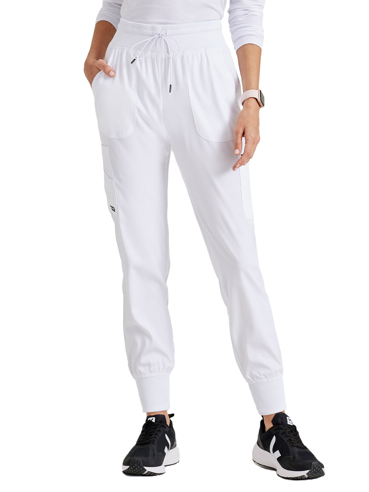 Women's 7-Pocket Carly Jogger Scrub Pant - GRSP527 - White