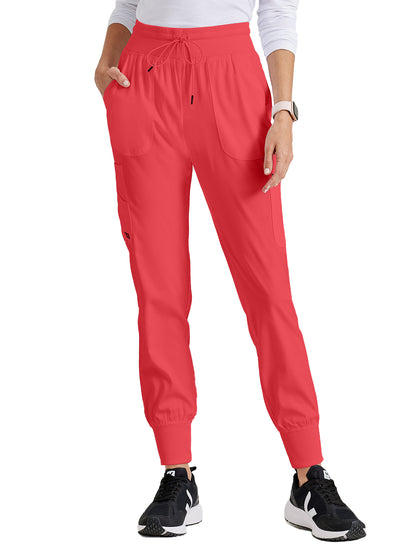 Women's 7-Pocket Carly Jogger Scrub Pant - GRSP527 - Coral Love