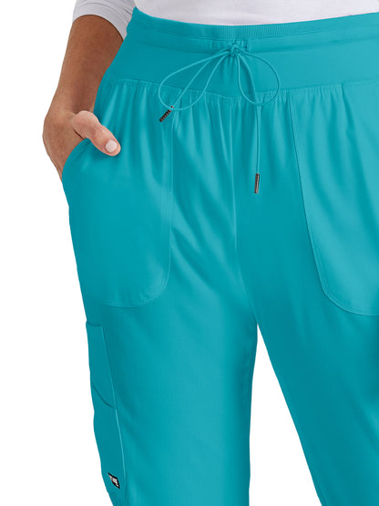 Women's 7-Pocket Carly Jogger Scrub Pant - GRSP527 - Teal