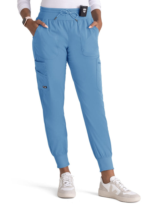 Women's 7-Pocket Carly Jogger Scrub Pant - GRSP527 - Ciel Blue