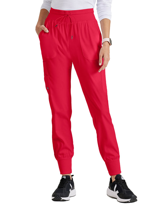 Women's 7-Pocket Carly Jogger Scrub Pant - GRSP527 - Scarlet Red