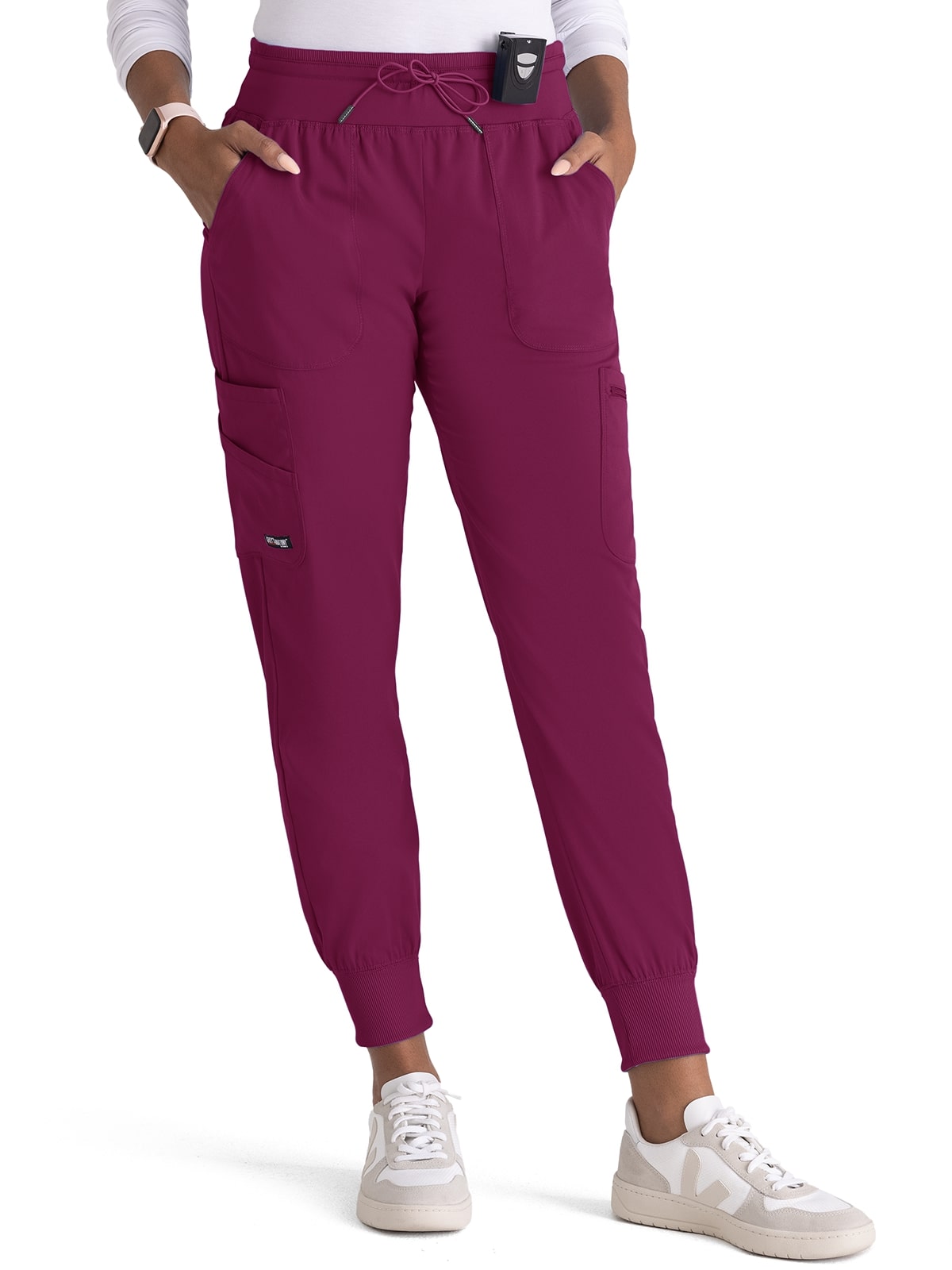 Women's 7-Pocket Carly Jogger Scrub Pant - GRSP527 - Wine