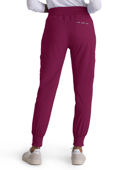 Women's 7-Pocket Carly Jogger Scrub Pant - GRSP527 - Wine