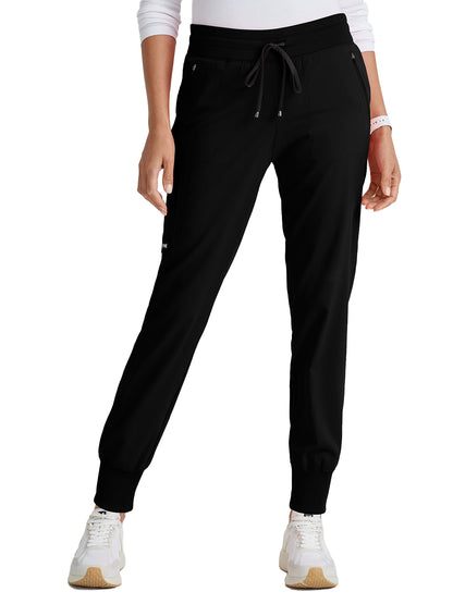 Women's Eden Jogger Scrub Pant - GRSP537 - Black