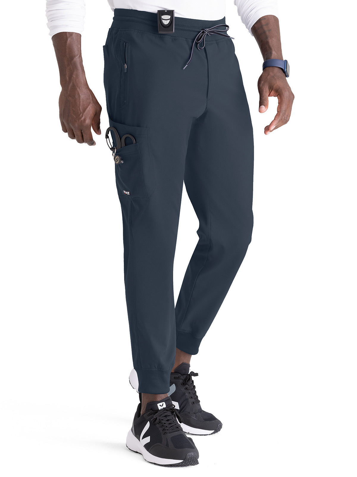 Men's Zip-Fly Murphy Jogger Scrub Pant - GRSP550 - Steel