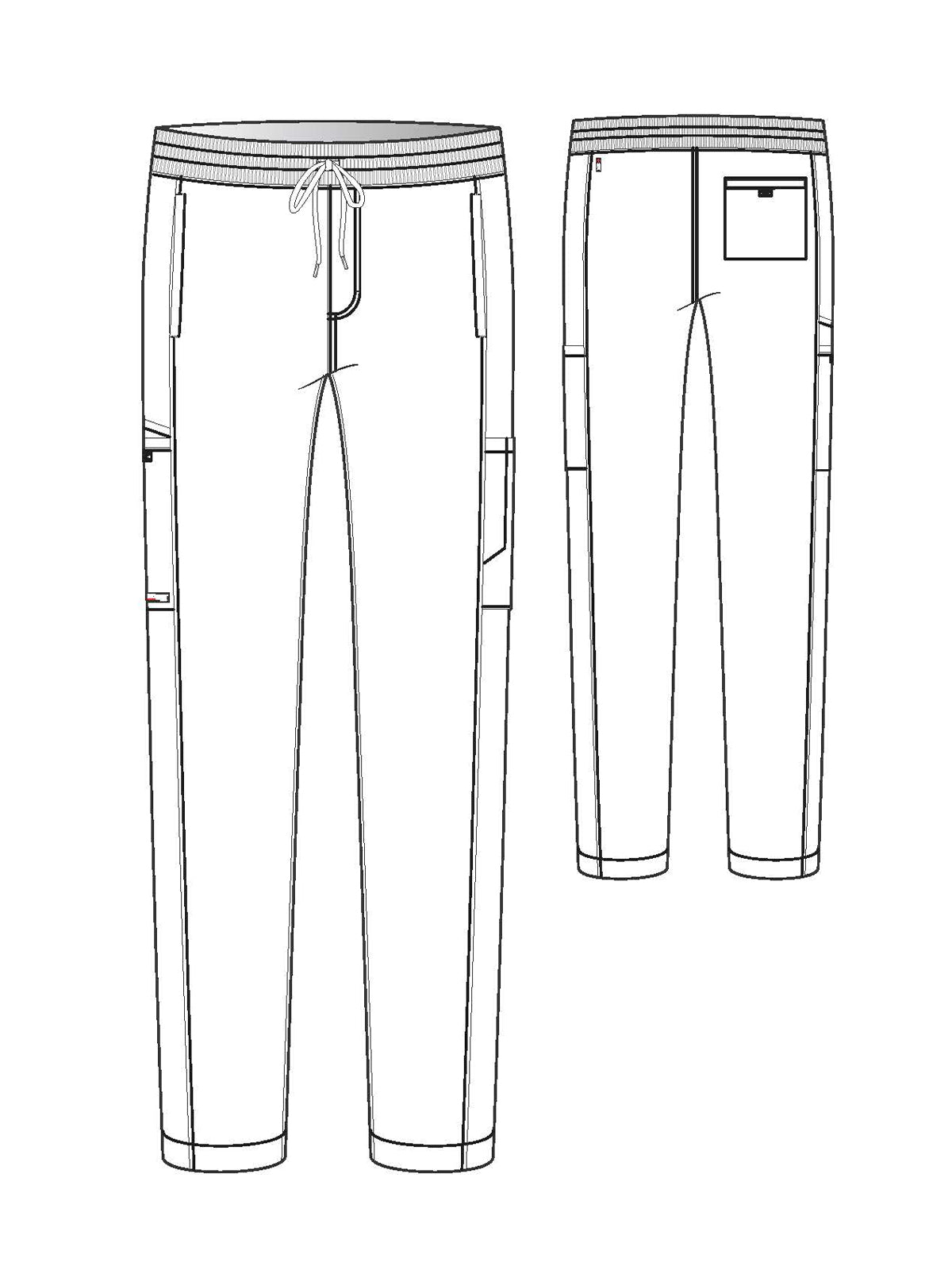 Men's 6 Pocket Straight Scrub Pant - GRSP617 - Black