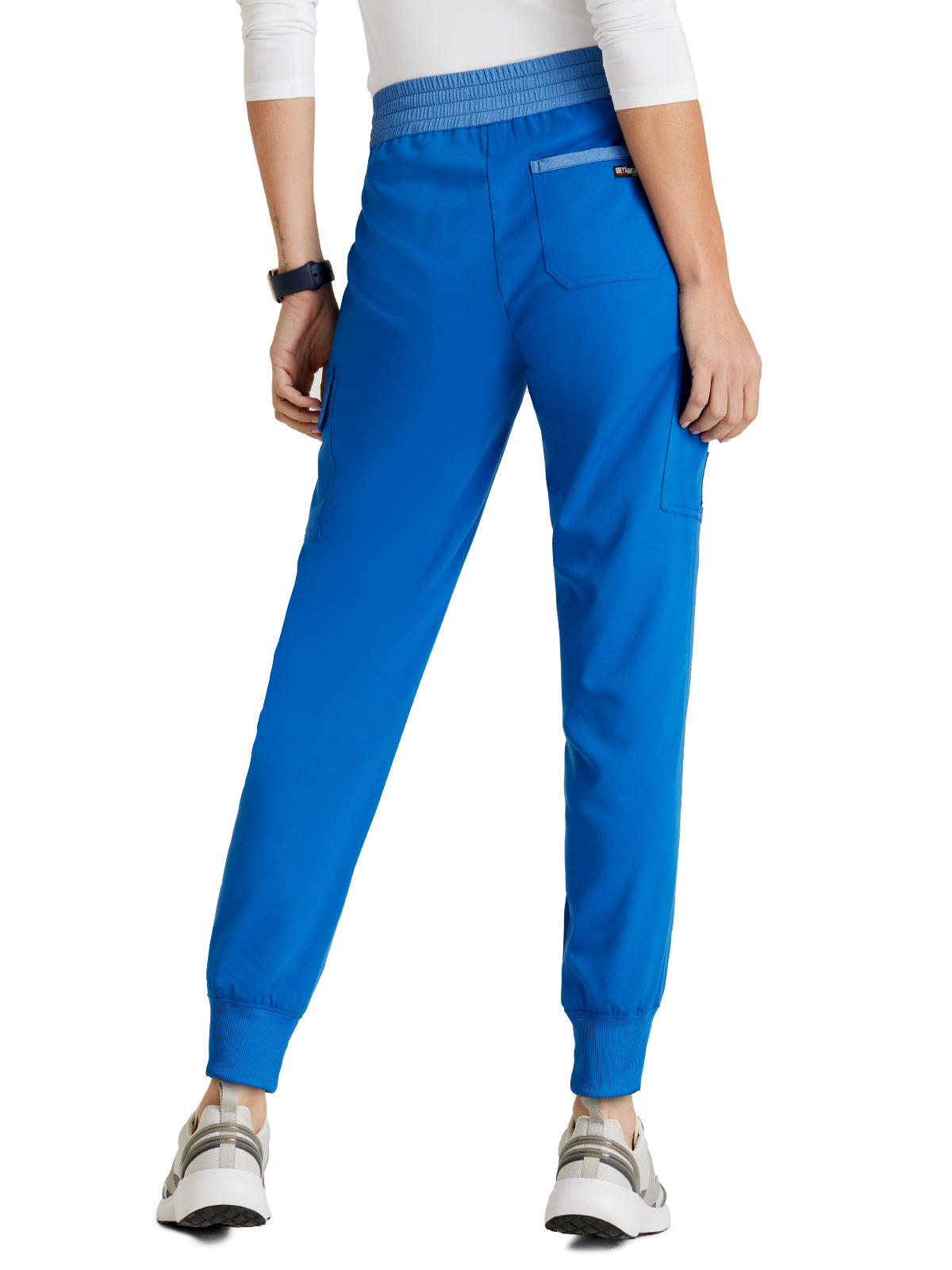 Women's Amelia 5-Pocket Two-Tone Mid-Rise Jogger Scrub Pant - GRSP639 - New Royal