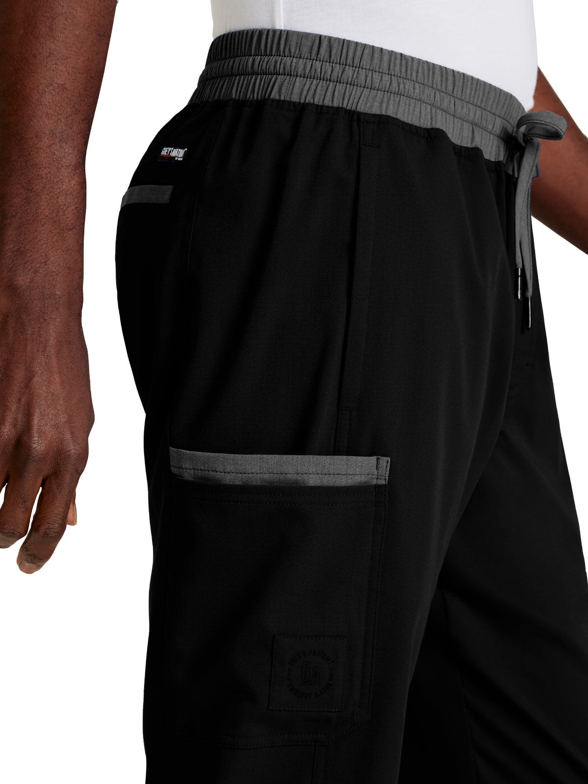 Men's Nathan 7-Pocket Slim Straight Leg Scrub Pant - GRSP641 - Black