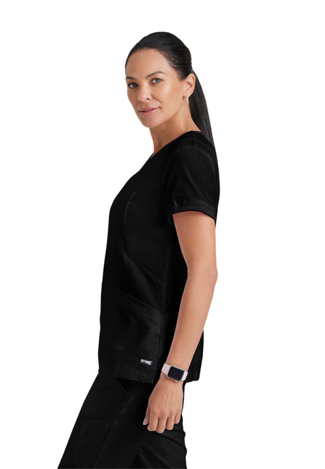 Women's V-Neck Kira Top - GRT049 - Black