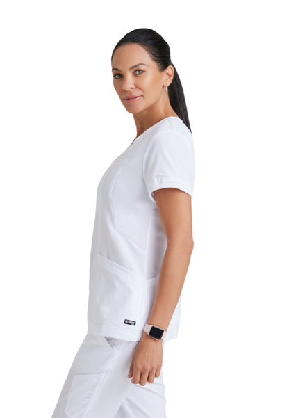 Women's V-Neck Kira Top - GRT049 - White