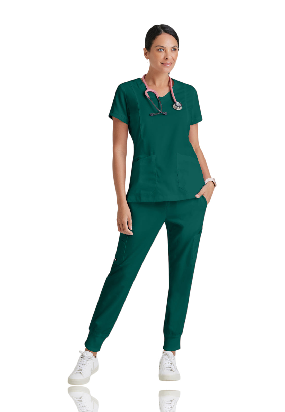 Women's V-Neck Kira Top - GRT049 - Hunter Green