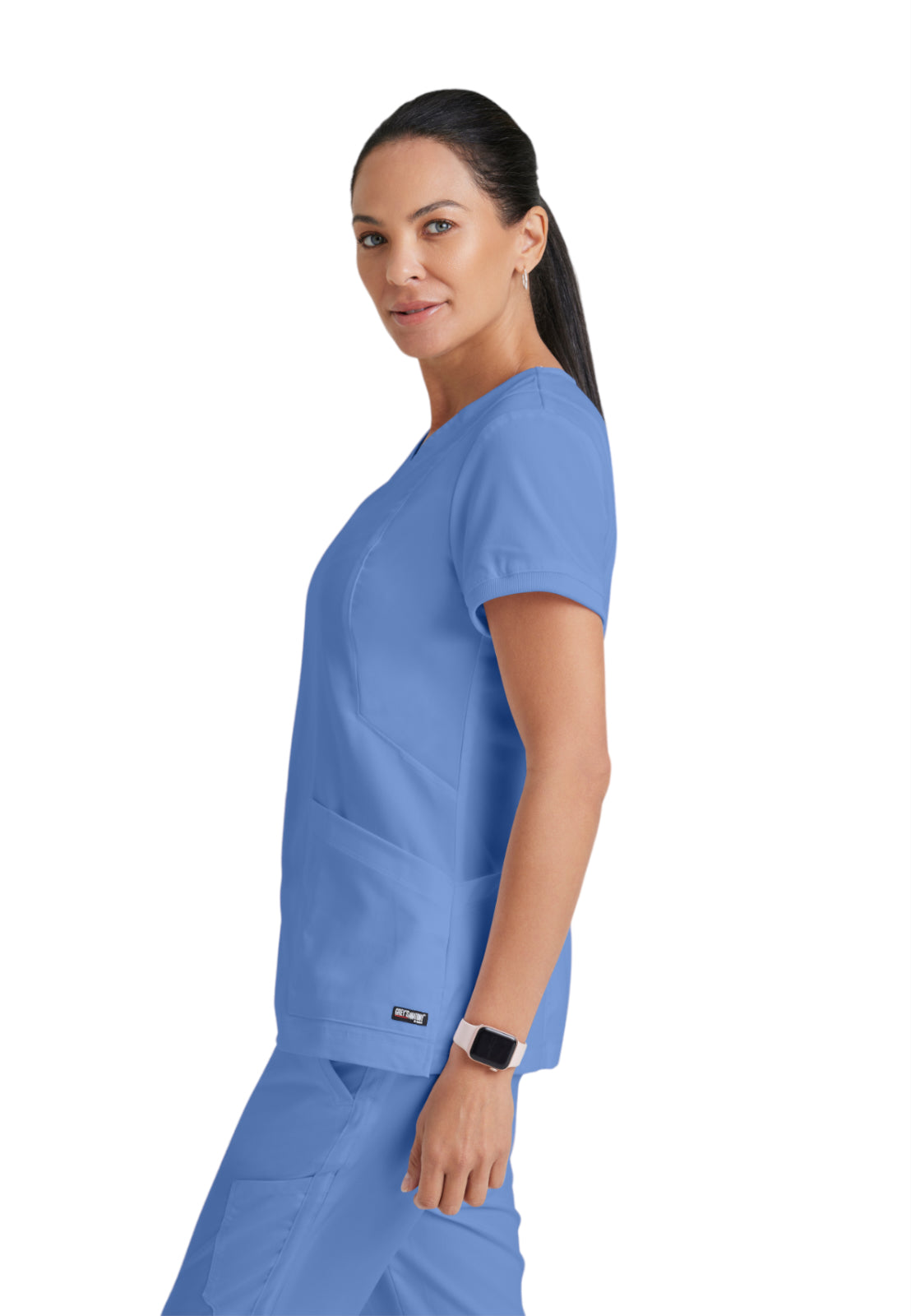 Women's V-Neck Kira Top - GRT049 - Ciel Blue