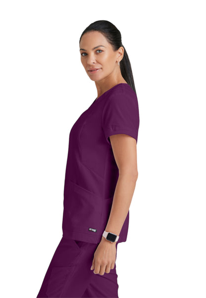 Women's V-Neck Kira Top - GRT049 - Wine