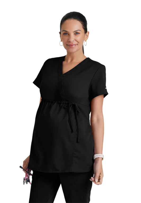 Women's Mock Wrap Lilah Maternity Top - GRT094 - Black