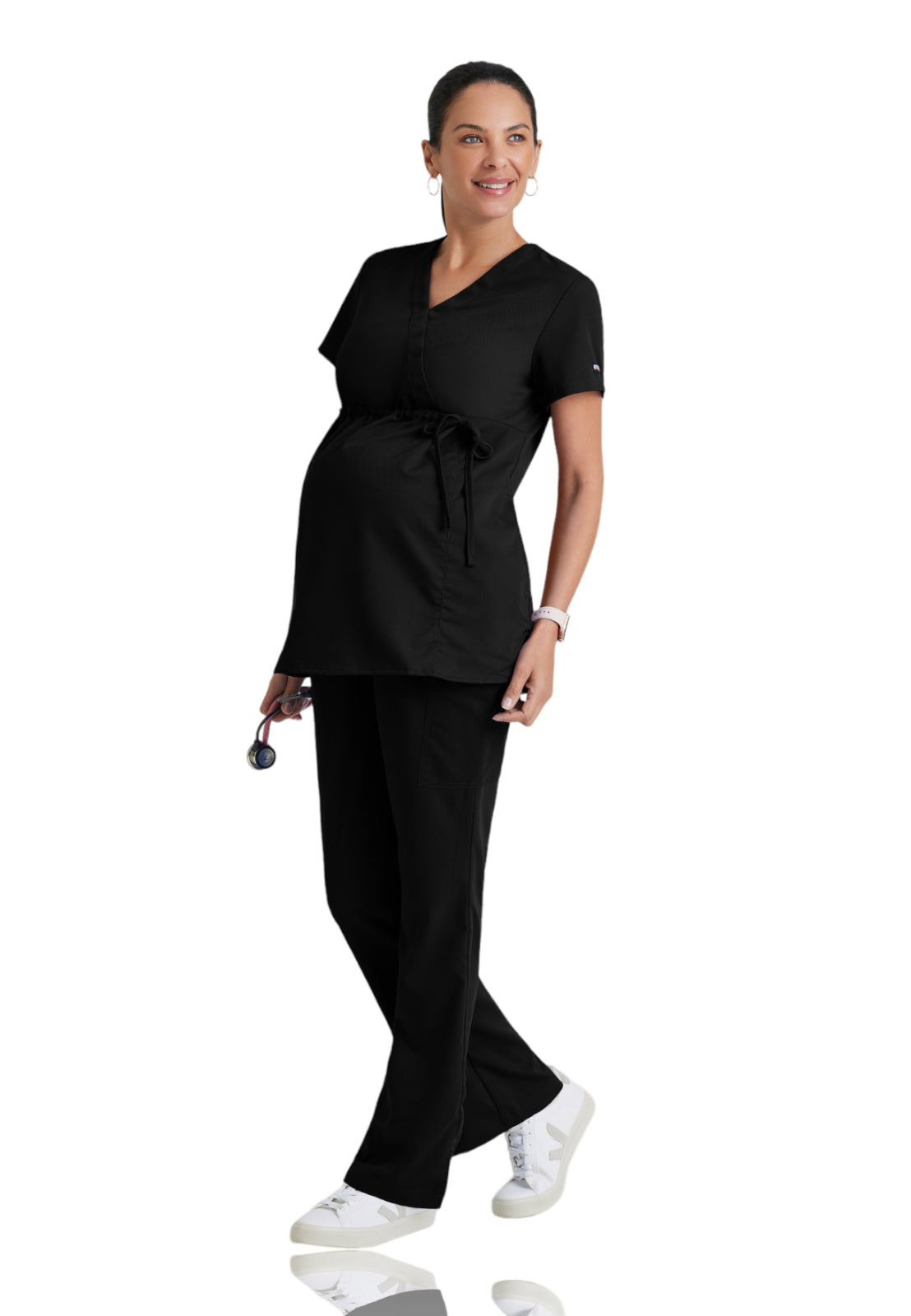 Women's Mock Wrap Lilah Maternity Top - GRT094 - Black