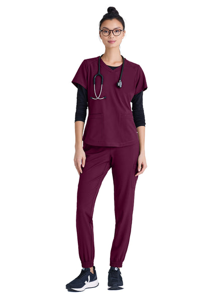 Women's Six-Pocket Terra Jogger Scrub Pant - GSSP625 - Wine