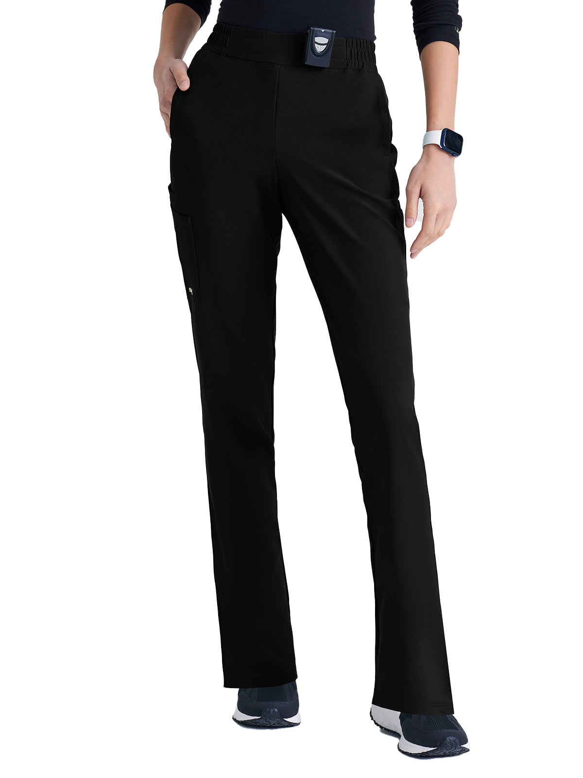 Women's Six-Pocket Tapered Leg Cosmo Scrub Pant - GSSP627 - Black