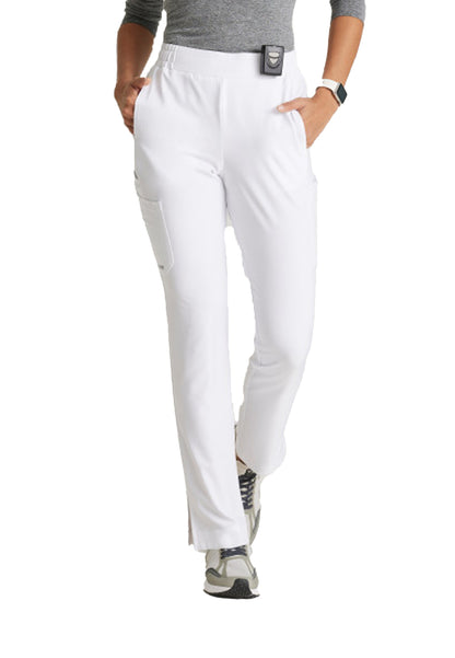 Women's Six-Pocket Tapered Leg Cosmo Scrub Pant - GSSP627 - White