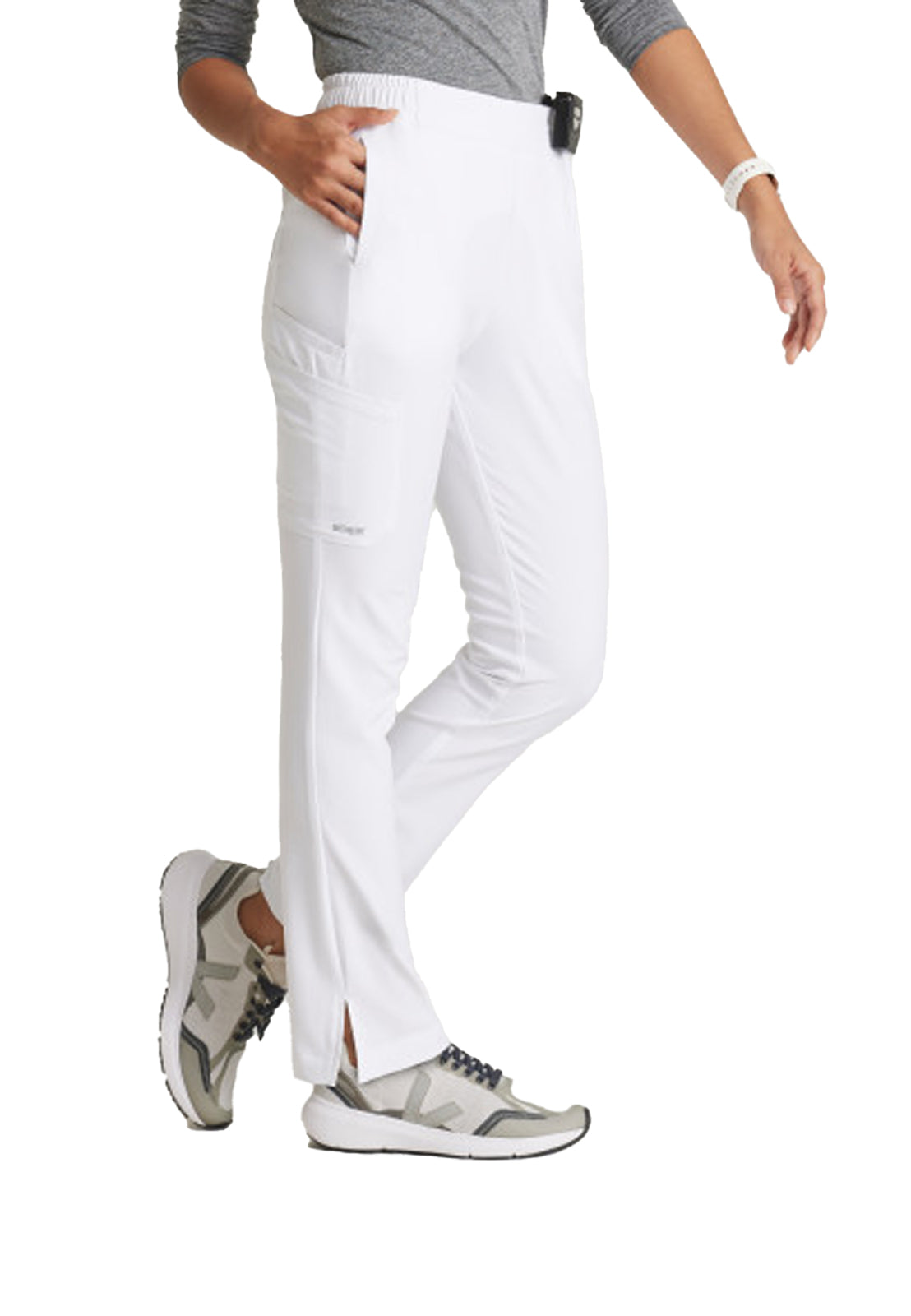 Women's Six-Pocket Tapered Leg Cosmo Scrub Pant - GSSP627 - White