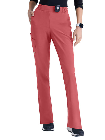 Women's Six-Pocket Tapered Leg Cosmo Scrub Pant - GSSP627 - Desert Rouge