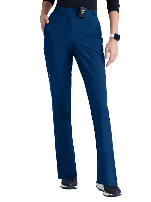 Women's Six-Pocket Tapered Leg Cosmo Scrub Pant - GSSP627 - Indigo (Navy)